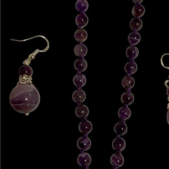 Natural Amethyst Necklace Earring Set NWT Black Friday sale! - Picture 6 of 11